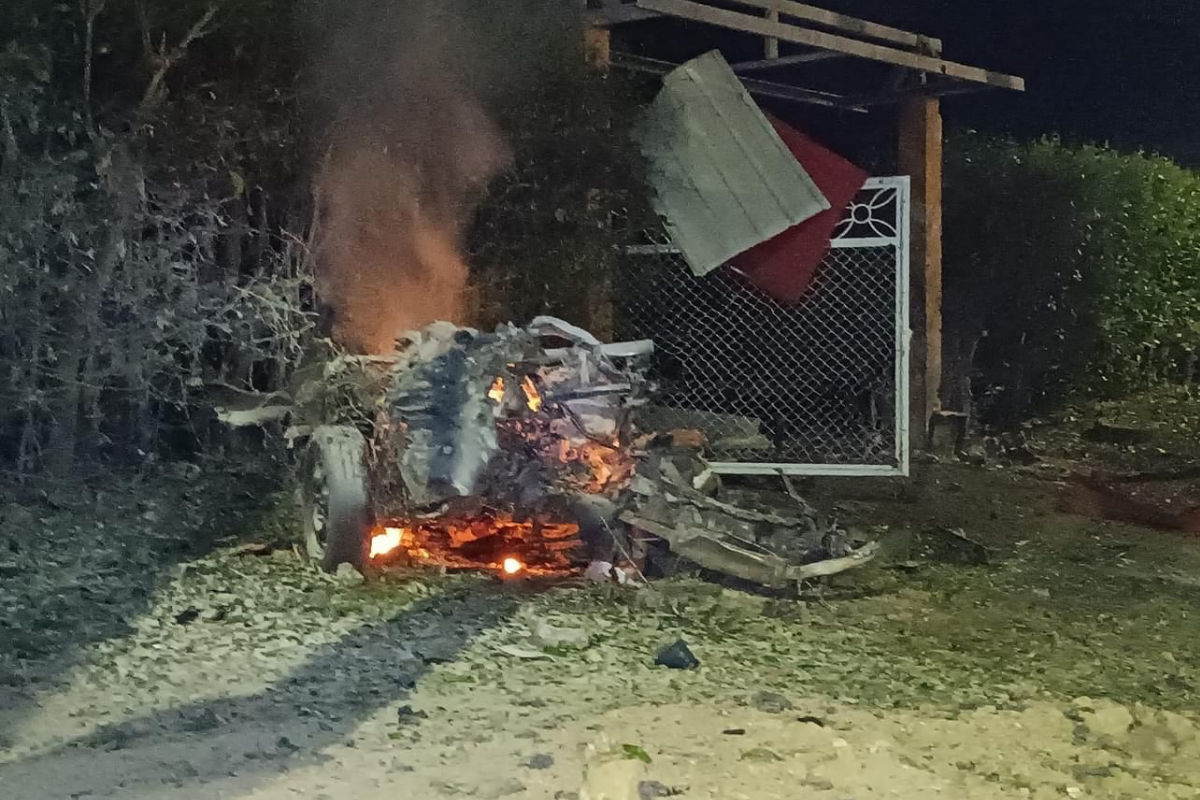 Atentado con carro bomba en Miranda, Cauca. Fuente: RRSS