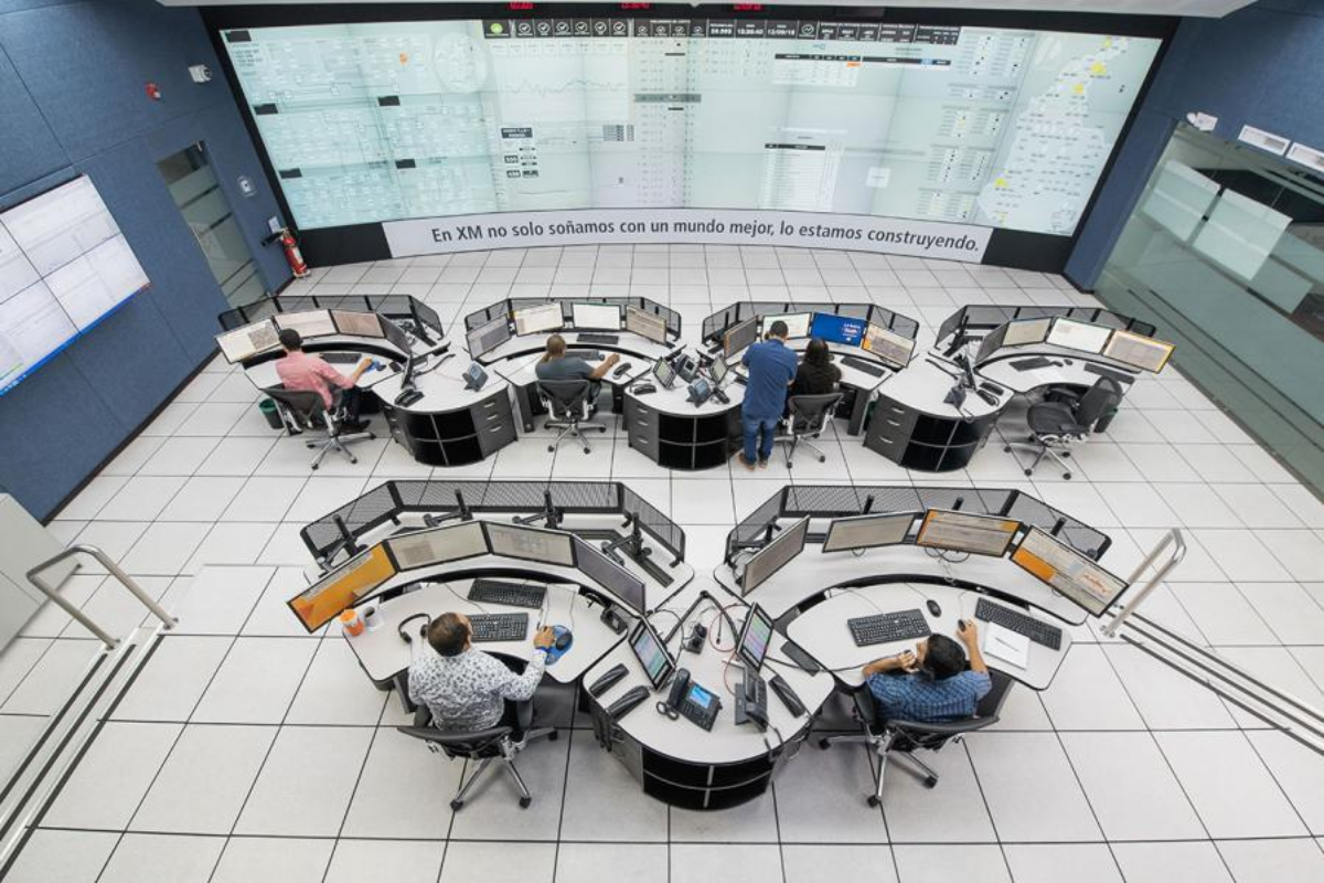 Centro de control de XM, el operador del sistema eléctrico en Colombia. Fuente: XM.